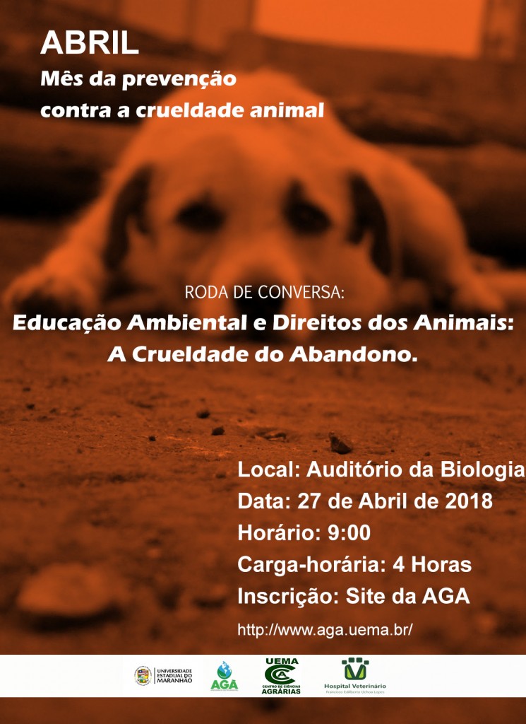 Cartaz divulgando uma roda de conversa sobre abandono de animais