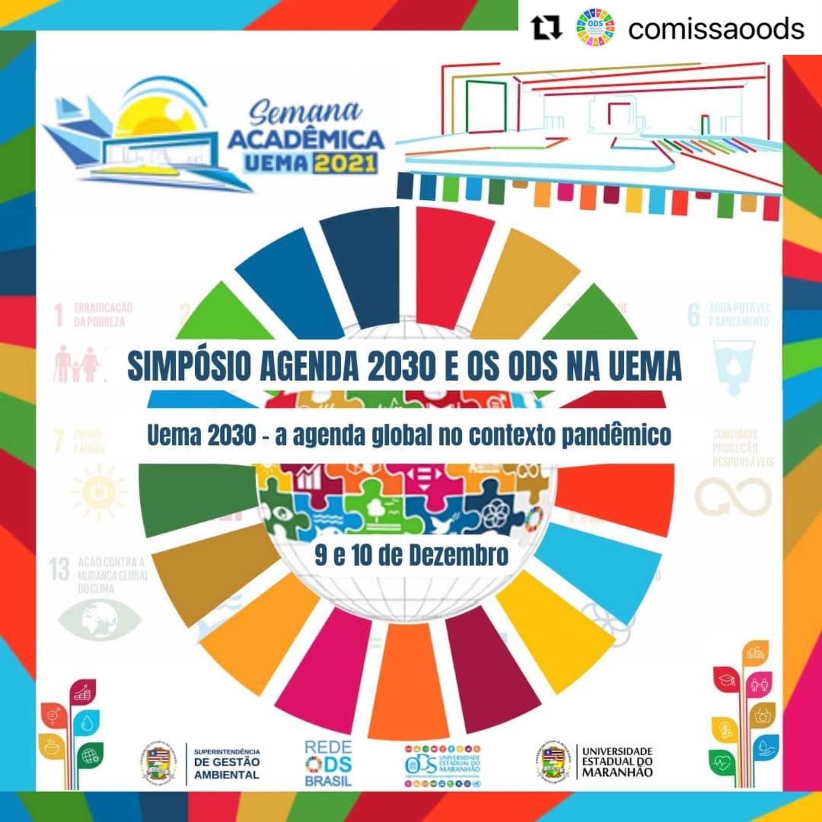 Simpósio Agenda 2030 e os ODS na Uema, com o tema “Uema 2030 – a agenda global no contexto pandêmico”