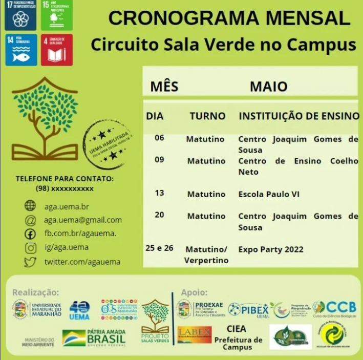 CRONOGRAMA MENSAL – Circuito Sala Verde no Campus