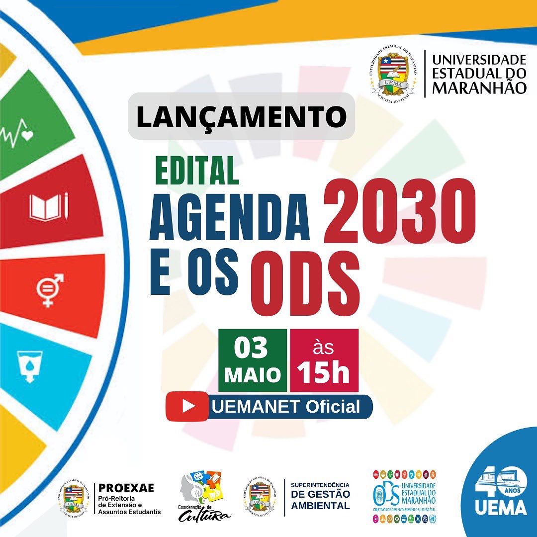Lançamento do Edital referente à popularização da Agenda 2030 e aos Objetivos de Desenvolvimento Sustentável (ODS)