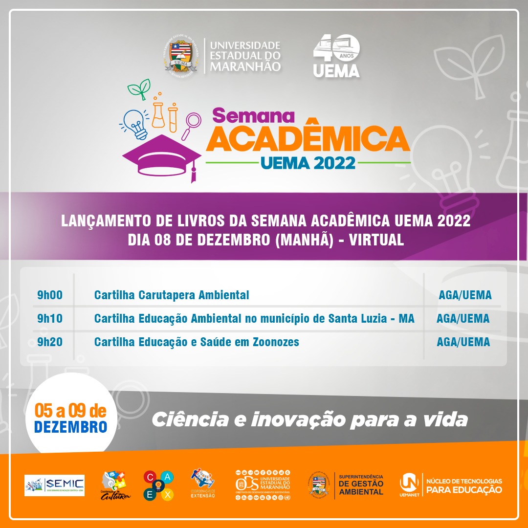 Lançamento de livros na Semana Acadêmica UEMA 2022