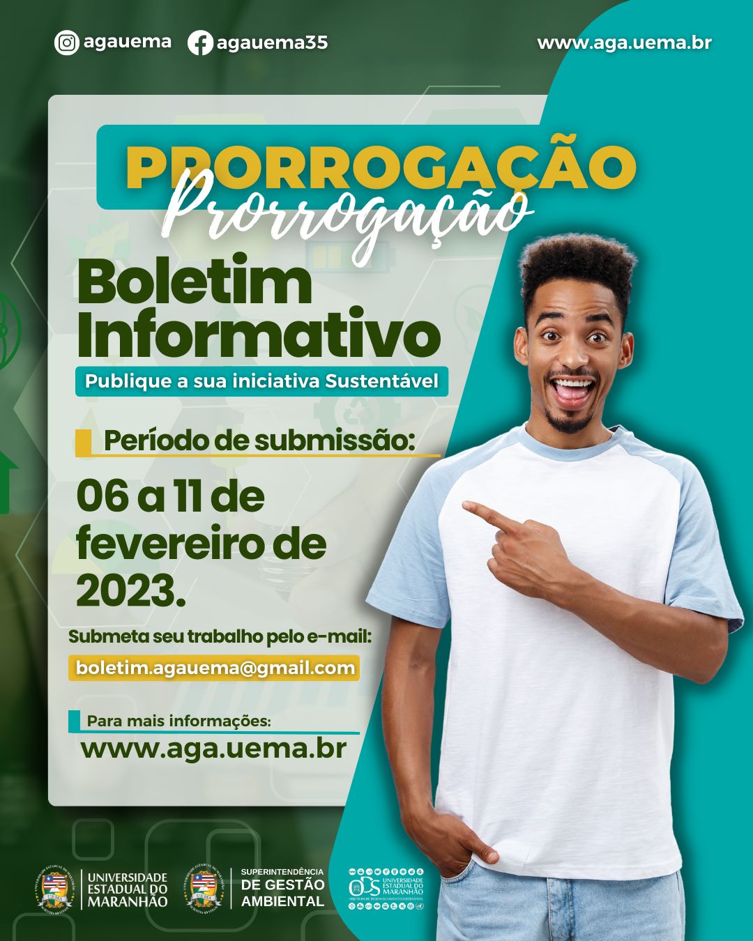 PRORROGAÇÃO PARA SUBMISSÃO DE TRABALHOS PARA O BOLETIM DA AGA
