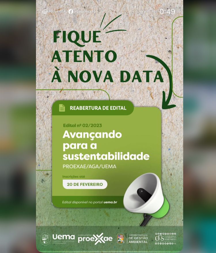 Edital de reabertura para seleção de Projetos de Sustentabilidade nos campi/UEMA, exercício 2023/2025.