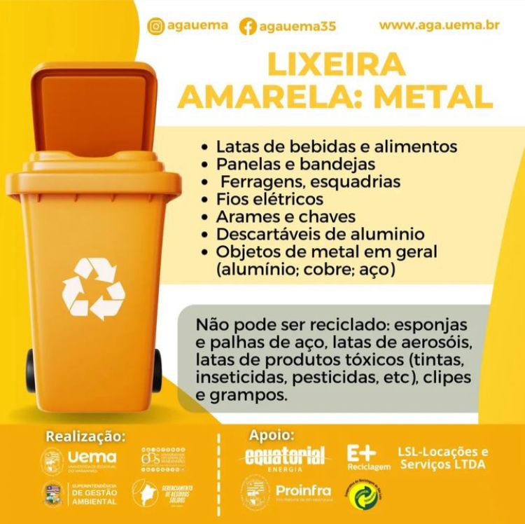 Lixeira Amarela: METAL