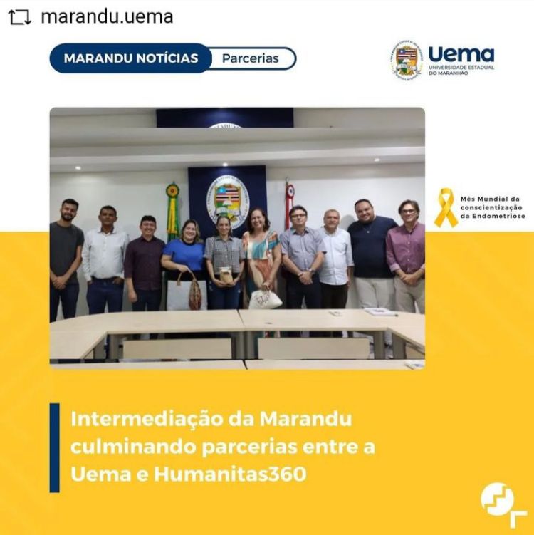 a Agência Marandu reuniu-se com representantes do @grupomulheresdobrasil (Patrícia Maranhão), @humanitas360 (Higor Cauê), @aga.uema Andrea Rocha), @asafecastro.adv e o corpo docente da @uemaoficial visando parcerias estratégicas.