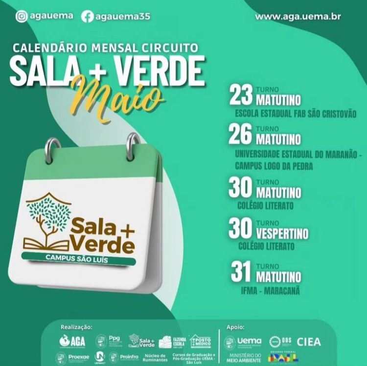 Agenda do mês de maio do Circuito Sala+Verde