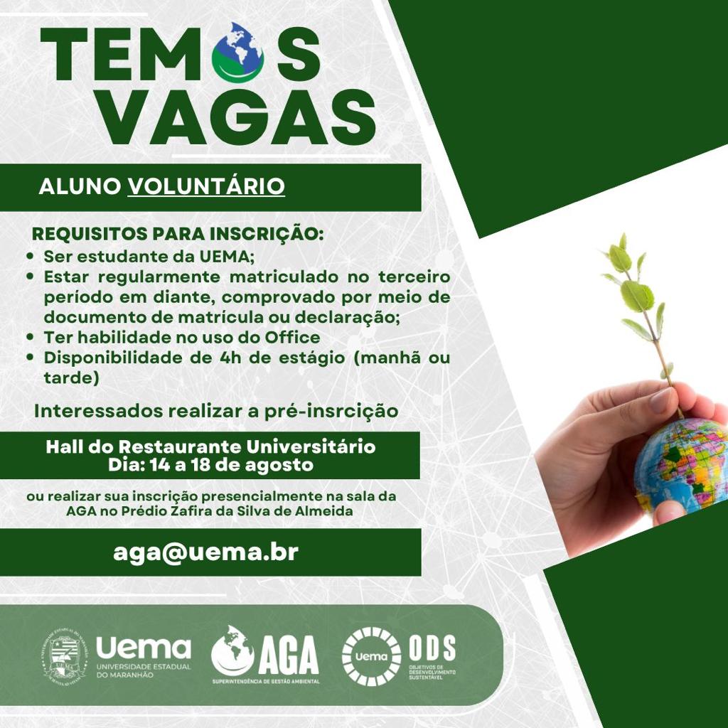 VAGA: ALUNO VOLUNTÁRIO