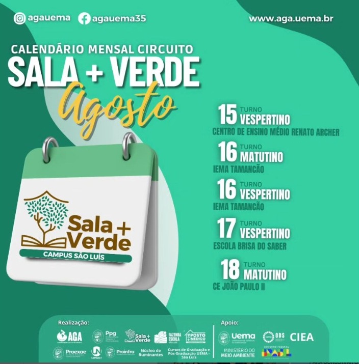 5 circuito Sala+Verde  no mês de Agosto