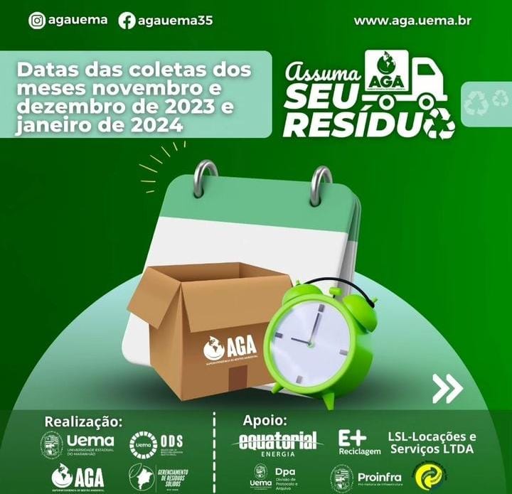 Calendário das próximas coletas do Assuma Seu resíduo- Novembro á Dezembro