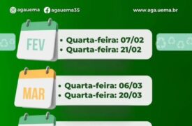 Calendário das coletas do Assuma  se resíduo