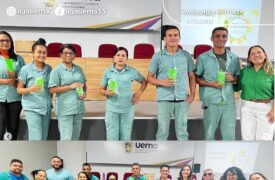 Capacitação com os funcionários da limpeza do Campus Paulo VI sobre o gerenciamento de resíduos recicláveis, orgânicos e perigosos.